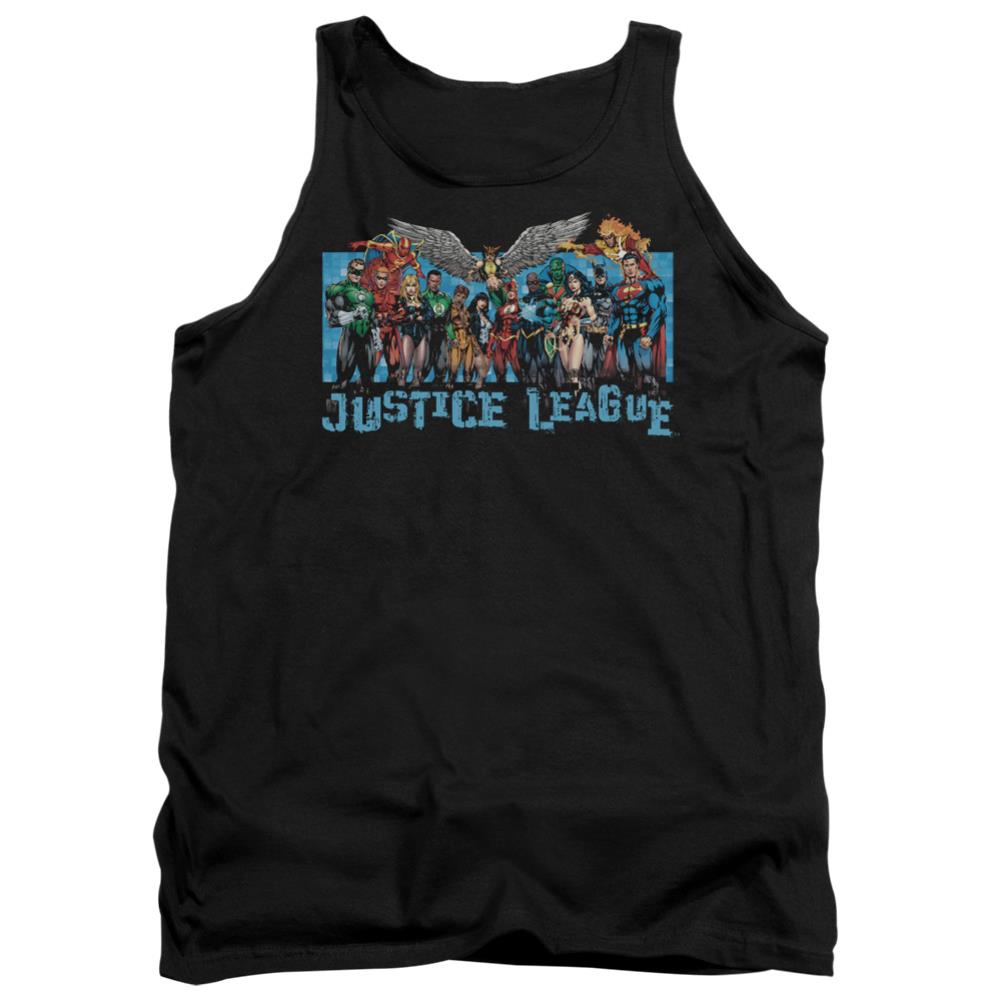 Justice League Of America League Lineup Men's 18/1 Cotton Tank Top