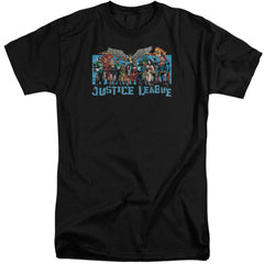 Justice League Of America League Lineup Men's 18/1 Tall Cotton Short-Sleeve T-Shirt