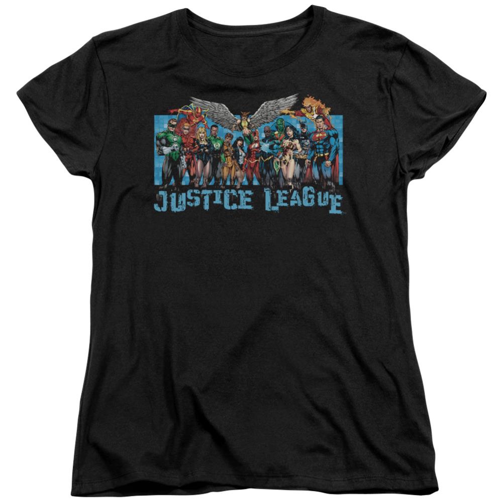 Justice League Of America League Lineup Women's 18/1 Cotton Short-Sleeve T-Shirt