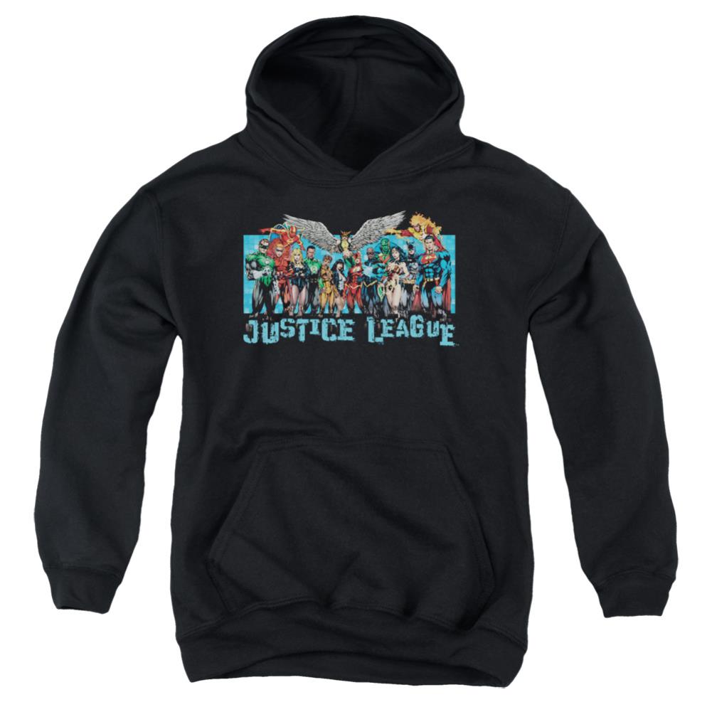 Justice League Of America League Lineup Youth Cotton Poly Pull-Over Hoodie