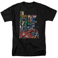 Justice League Of America Lettered League Men's 18/1 Cotton Short-Sleeve T-Shirt