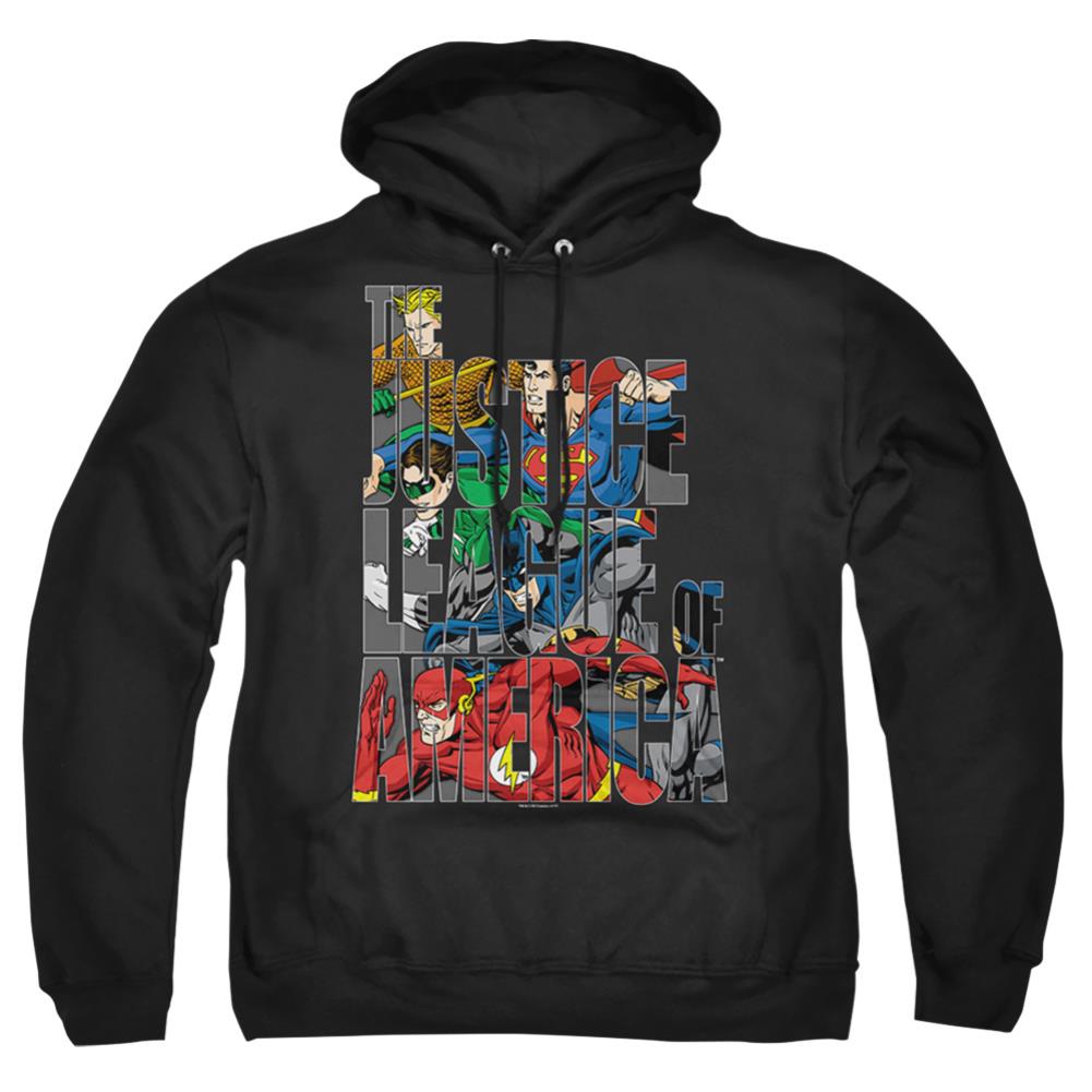 Justice League Of America Lettered League Men's Pull-Over 75 25 Poly Hoodie