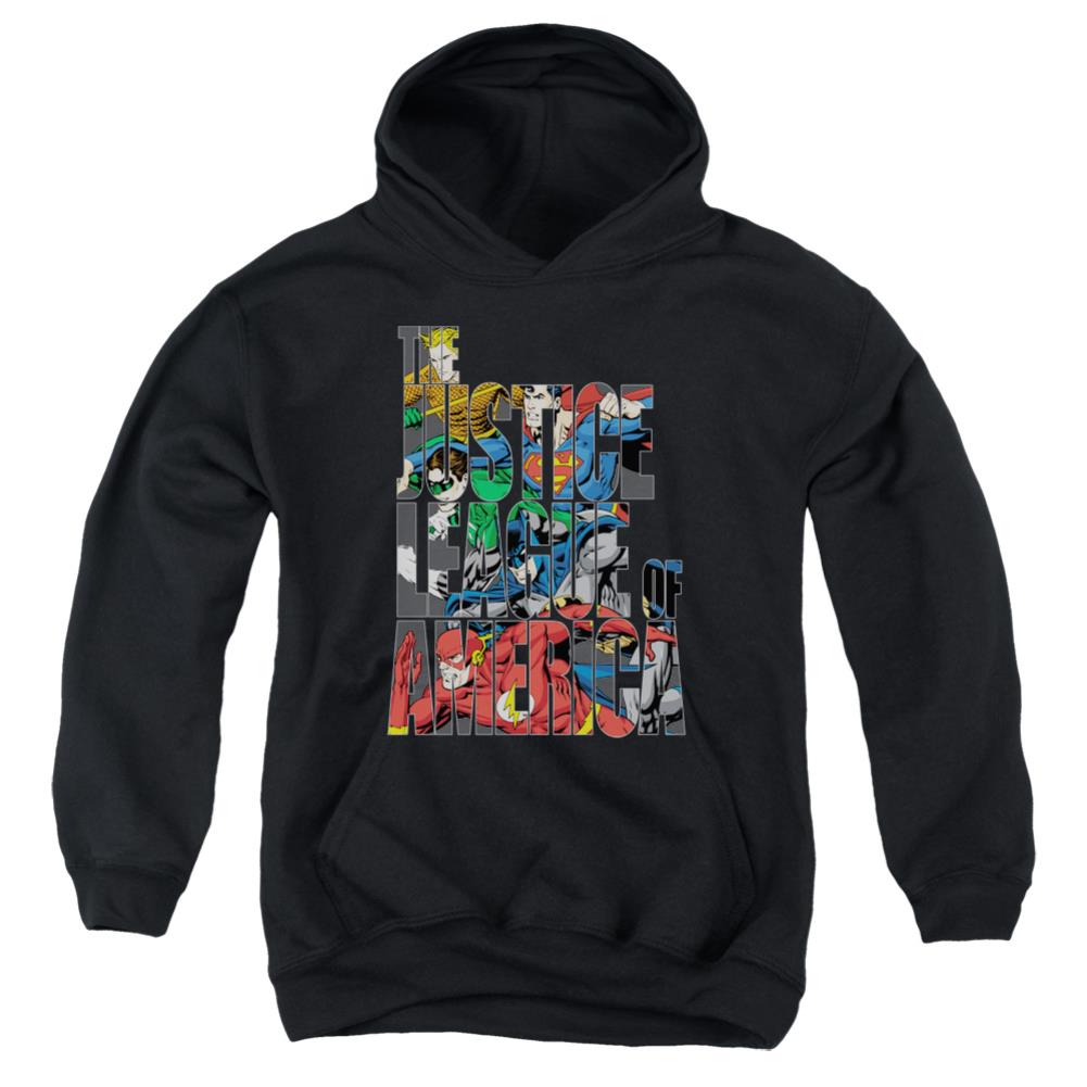 Justice League Of America Lettered League Youth Cotton Poly Pull-Over Hoodie