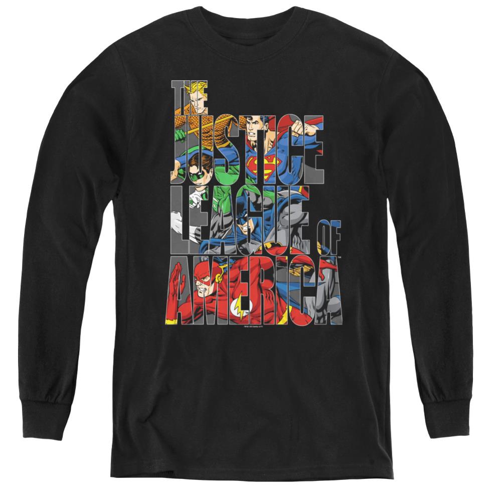 Justice League Of America Lettered League Youth Long-Sleeve T-Shirt