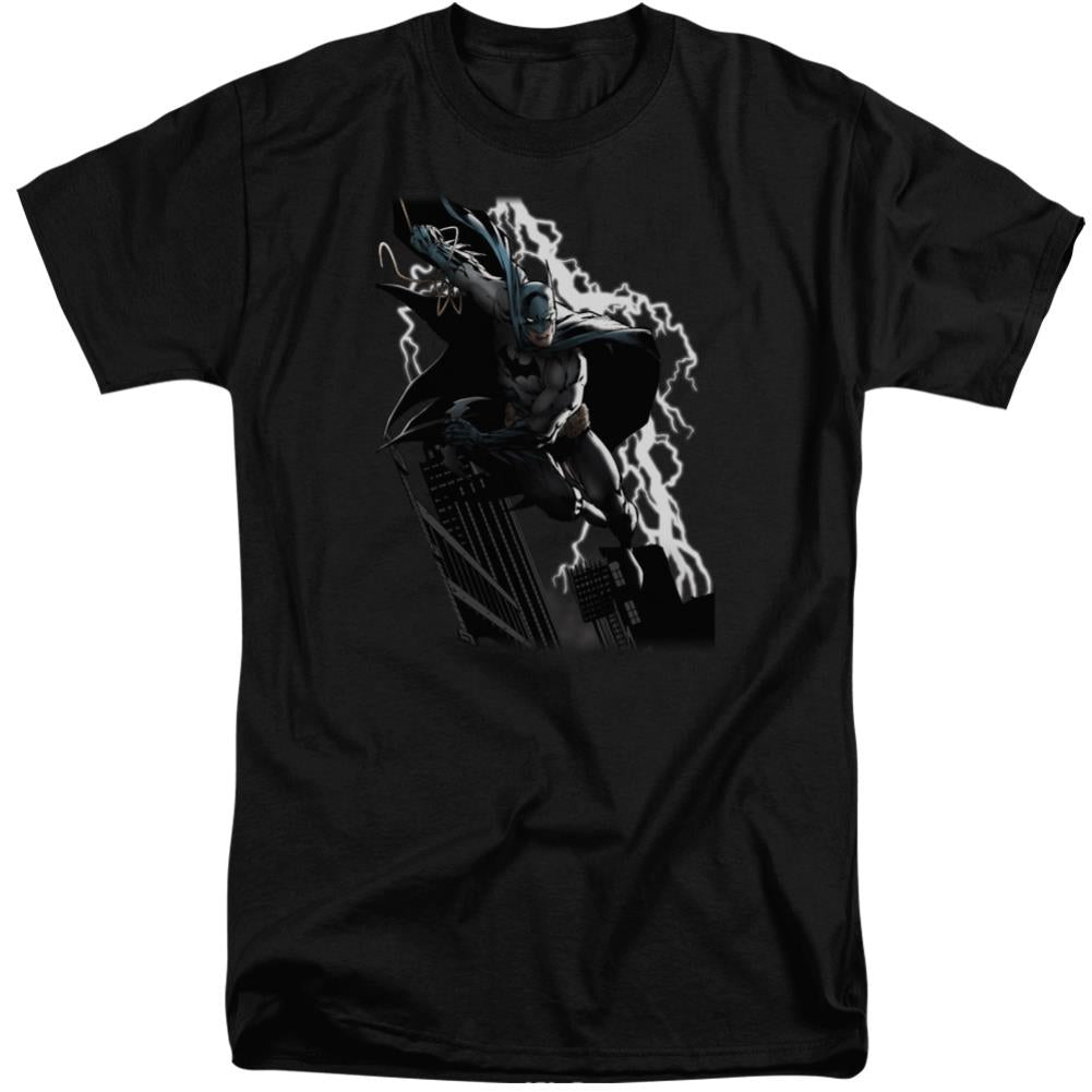 Justice League Of America Lighting Crashes Men's 18/1 Tall Cotton Short-Sleeve T-Shirt