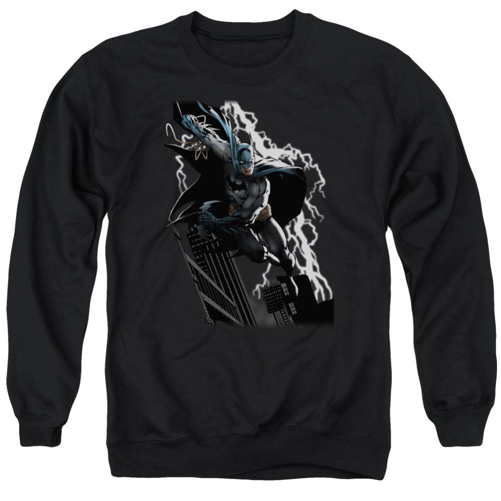 Justice League Of America Lighting Crashes Men's Crewneck 50 50 Poly Long-Sleeve T-Shirt