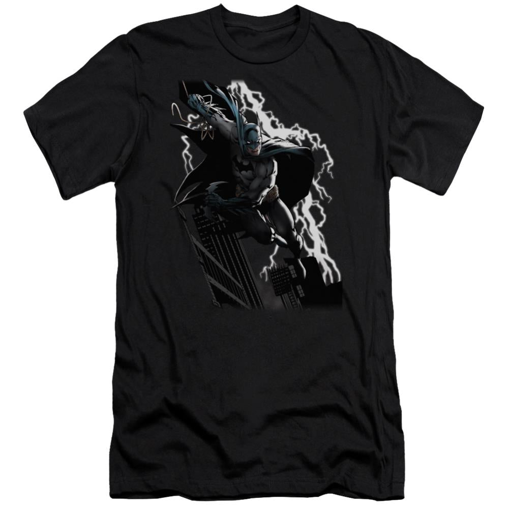 Justice League Of America Lighting Crashes Men's Ultra-Soft 30/1 Cotton Slim Short-Sleeve T-Shirt
