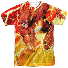 Justice League Of America Lightning Dash Men's Regular Fit Polyester Short-Sleeve T-Shirt