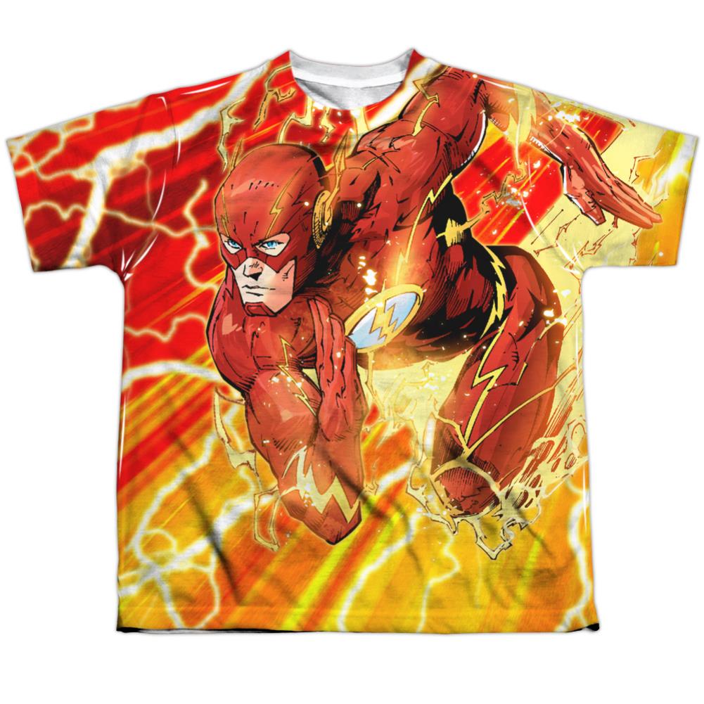 Justice League Of America Lightning Dash Youth Regular Fit Poly Short-Sleeve T-Shirt