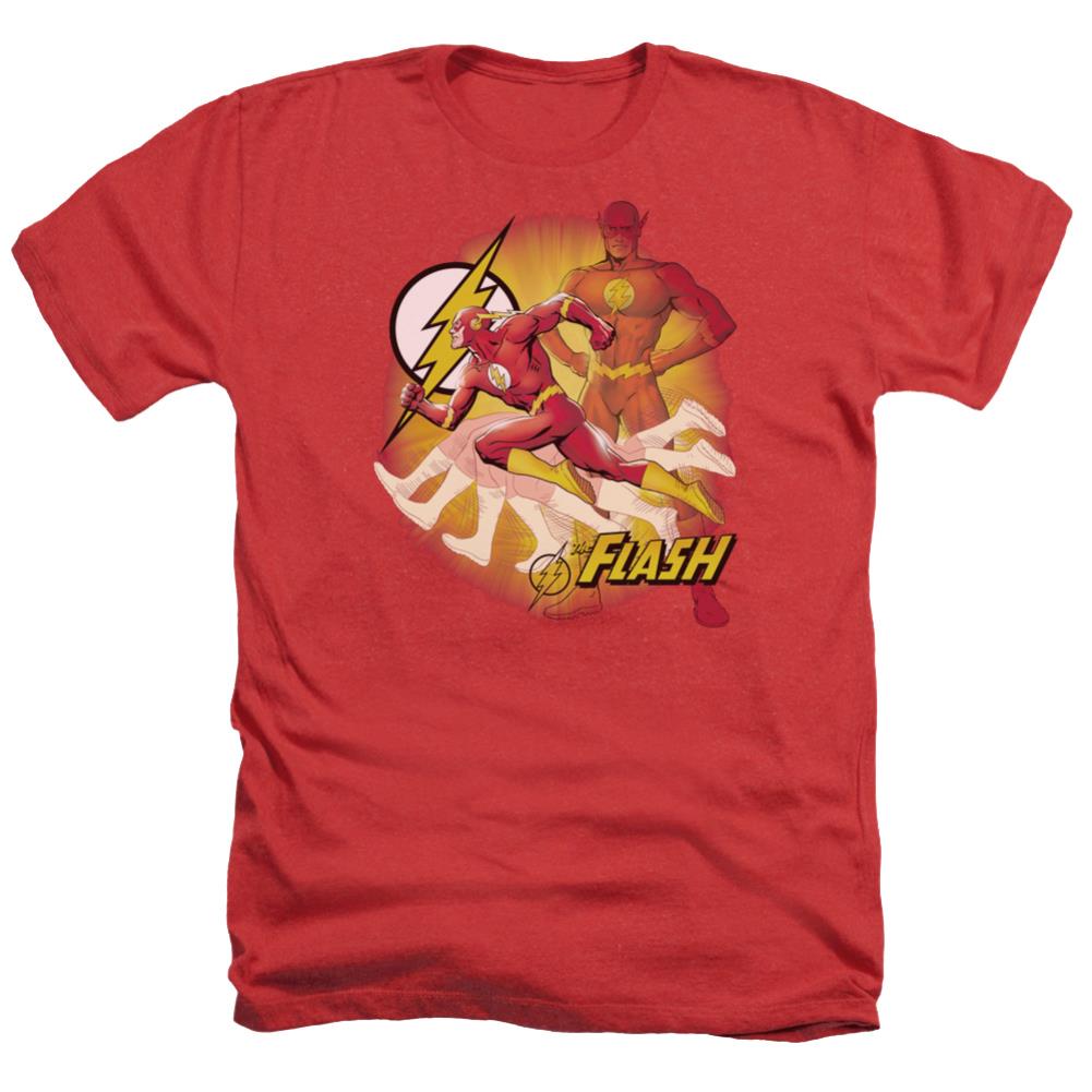 Justice League Of America Lightning Fast Men's 30/1 Heather 60 40 Poly Short-Sleeve T-Shirt
