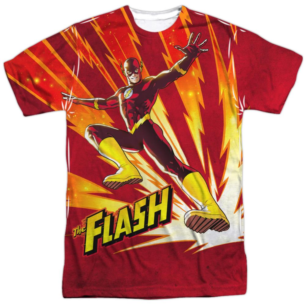 Justice League Of America Lightning Fast Men's Regular Fit Polyester Short-Sleeve T-Shirt