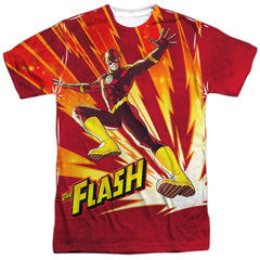 Justice League Of America Lightning Fast Men's Regular Fit Polyester Short-Sleeve T-Shirt