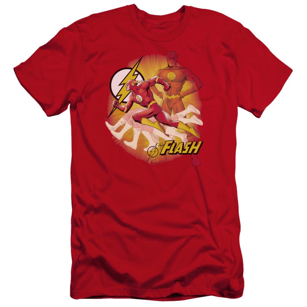 Justice League Of America Lightning Fast Men's Ultra-Soft 30/1 Cotton Slim Short-Sleeve T-Shirt