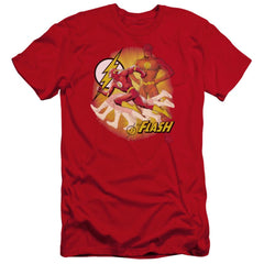 Justice League Of America Lightning Fast Men's Ultra-Soft 30/1 Cotton Slim Short-Sleeve T-Shirt