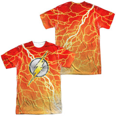 Justice League Of America Lightning Logo (Front/Back Print) Men's Regular Fit Polyester Short-Sleeve T-Shirt