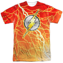 Justice League Of America Lightning Logo Men's Regular Fit Polyester Short-Sleeve T-Shirt