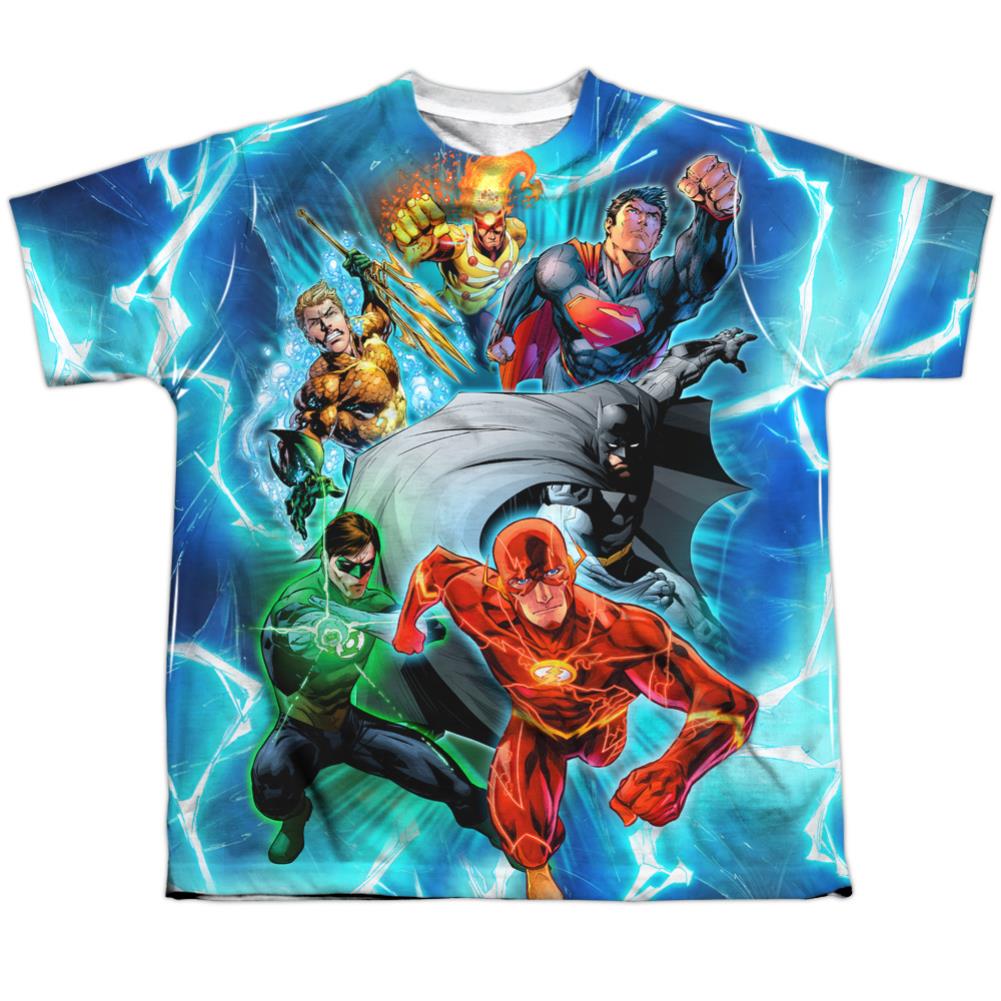 Justice League Of America Lightning Team Youth Regular Fit Poly Short-Sleeve T-Shirt