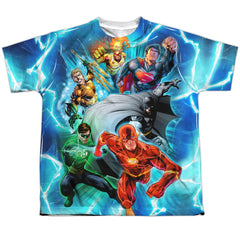 Justice League Of America Lightning Team Youth Regular Fit Poly Short-Sleeve T-Shirt