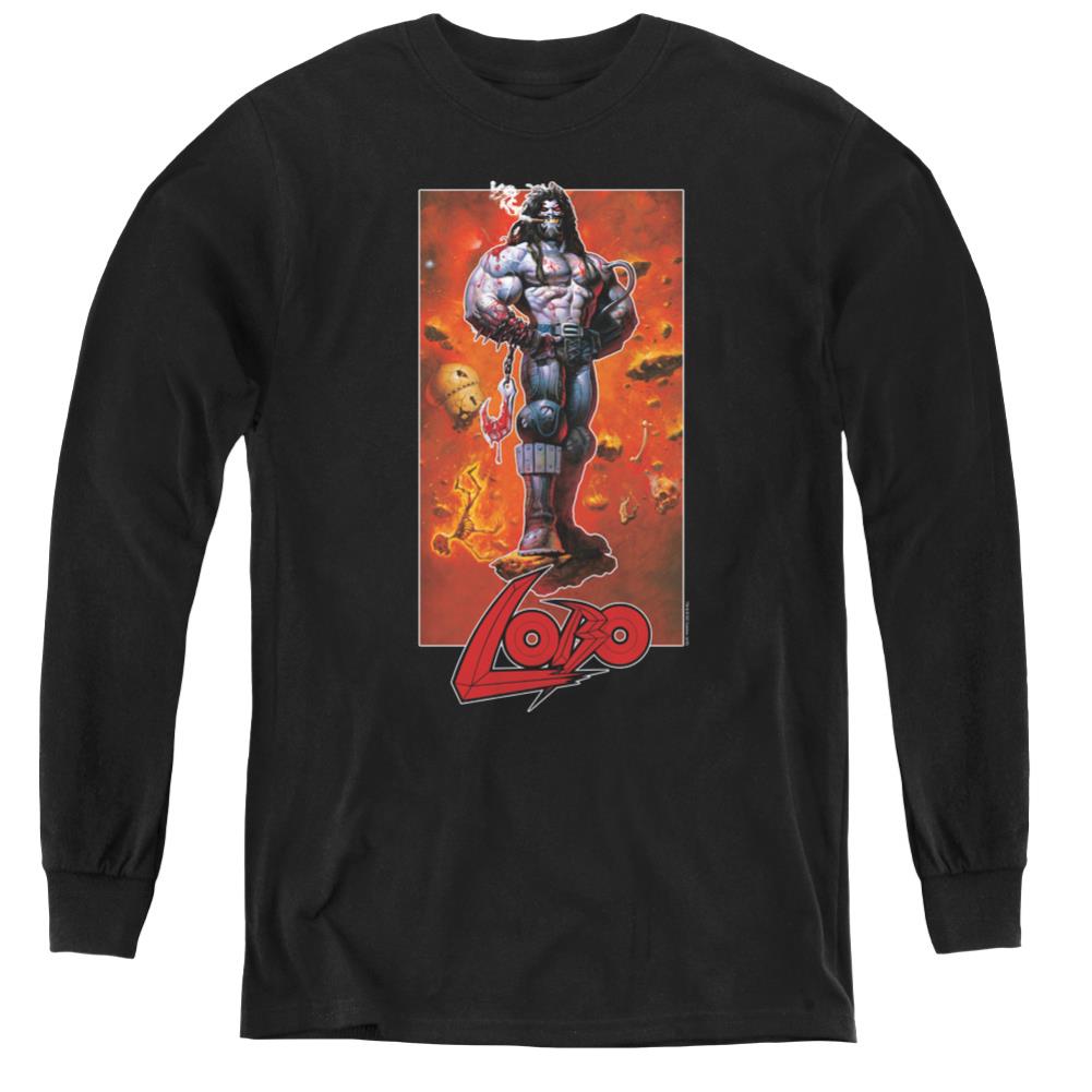 Justice League Of America Lobo Pose Youth Long-Sleeve T-Shirt