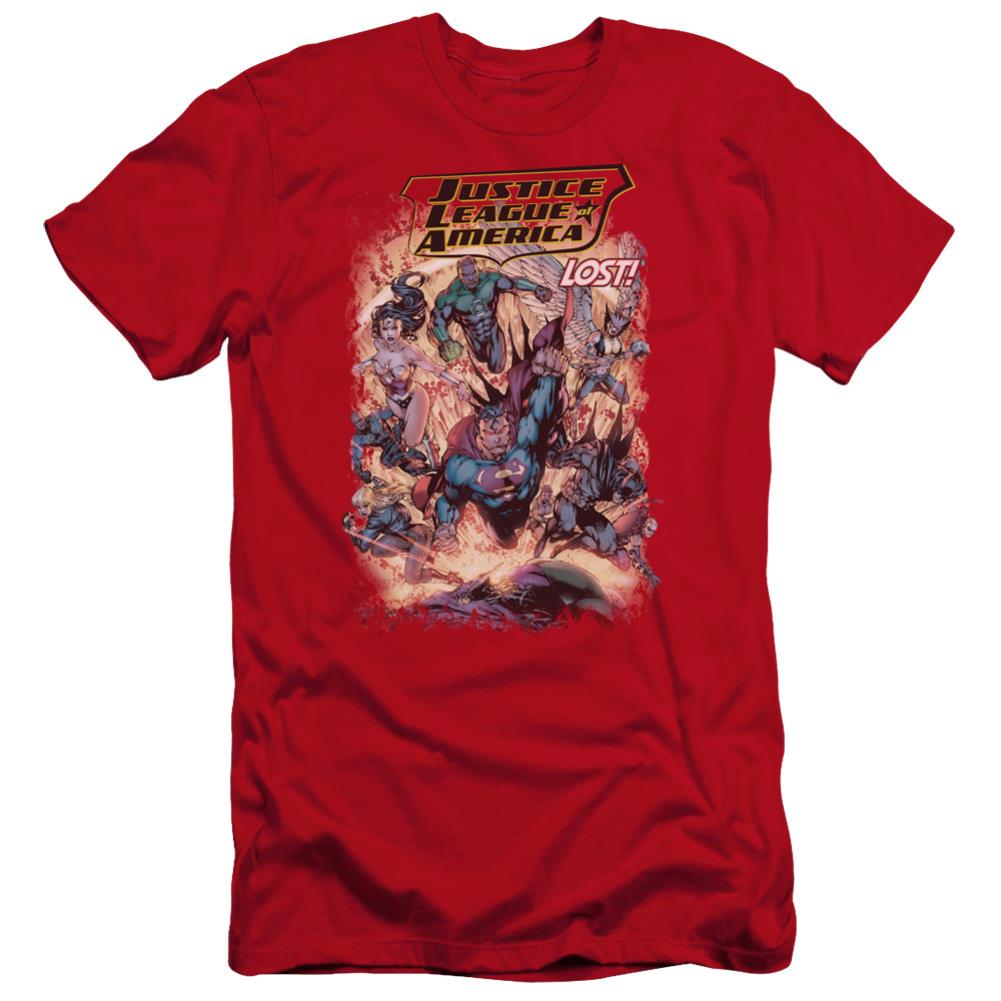 Justice League Of America Lost Men's Ultra-Soft 30/1 Cotton Slim Short-Sleeve T-Shirt