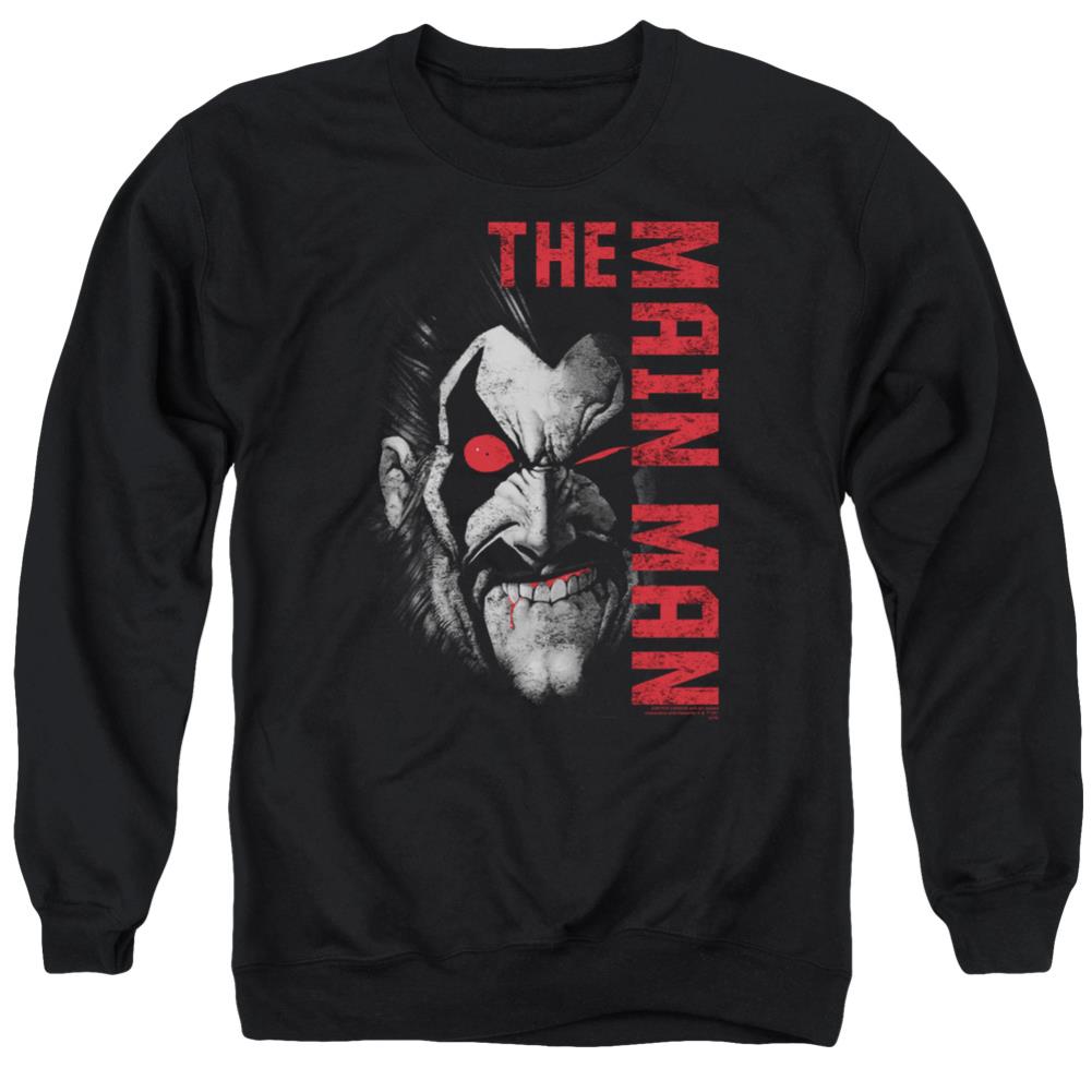 Justice League Of America Main Man Men's Crewneck 50 50 Poly Long-Sleeve T-Shirt