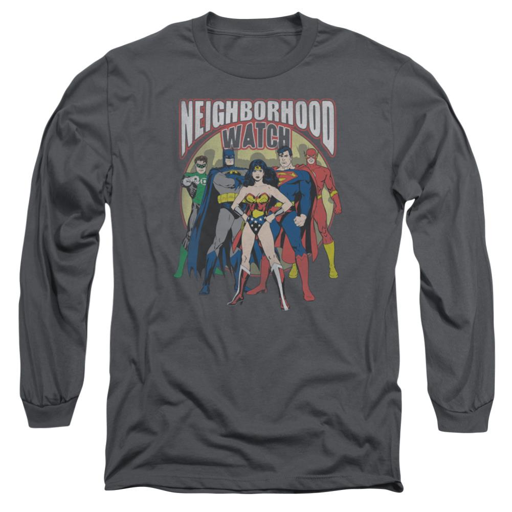 Justice League Of America Neighborhood Watch Men's 18/1 Cotton Long-Sleeve T-Shirt