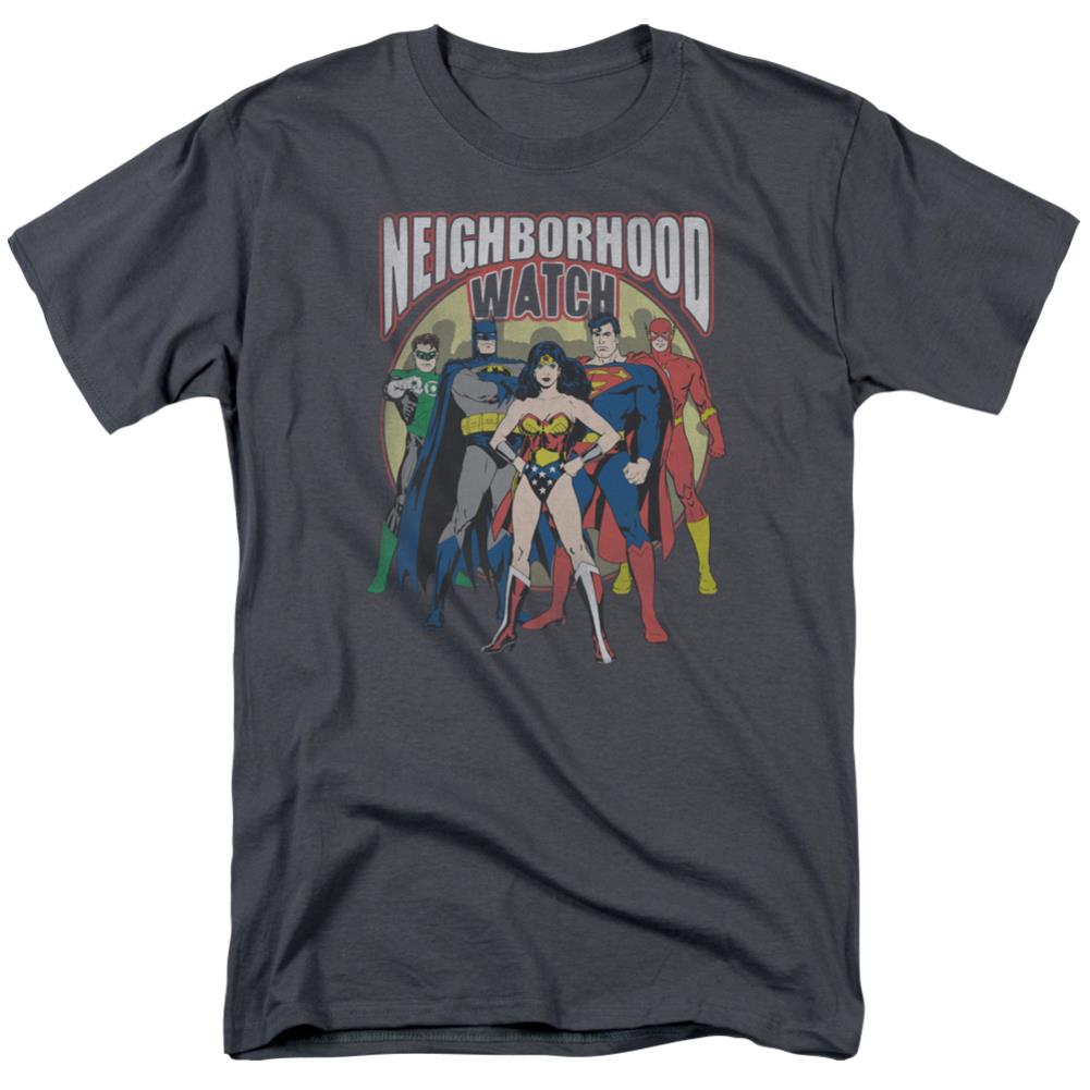 Justice League Of America Neighborhood Watch Men's 18/1 Cotton Short-Sleeve T-Shirt