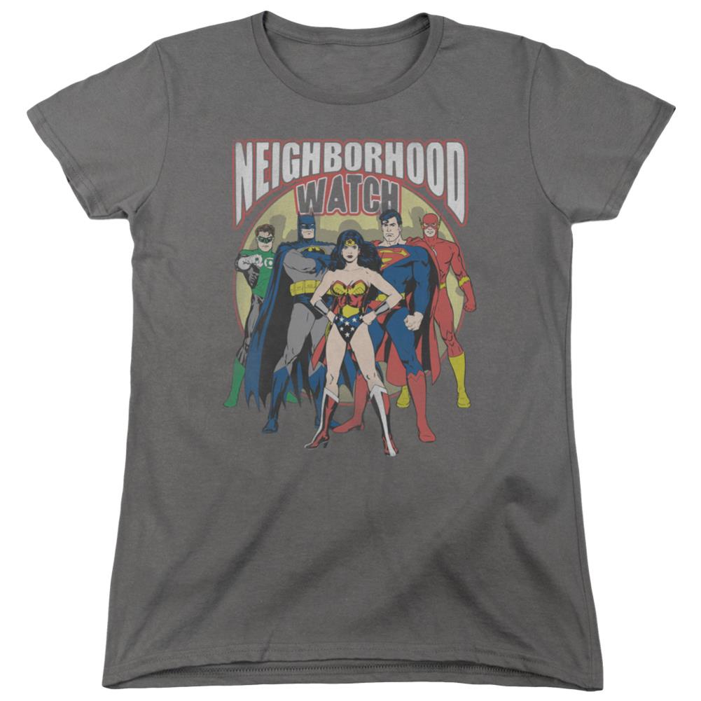 Justice League Of America Neighborhood Watch Women's 18/1 Cotton Short-Sleeve T-Shirt