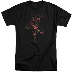 Justice League Of America Neon Flash Men's 18/1 Tall Cotton Short-Sleeve T-Shirt