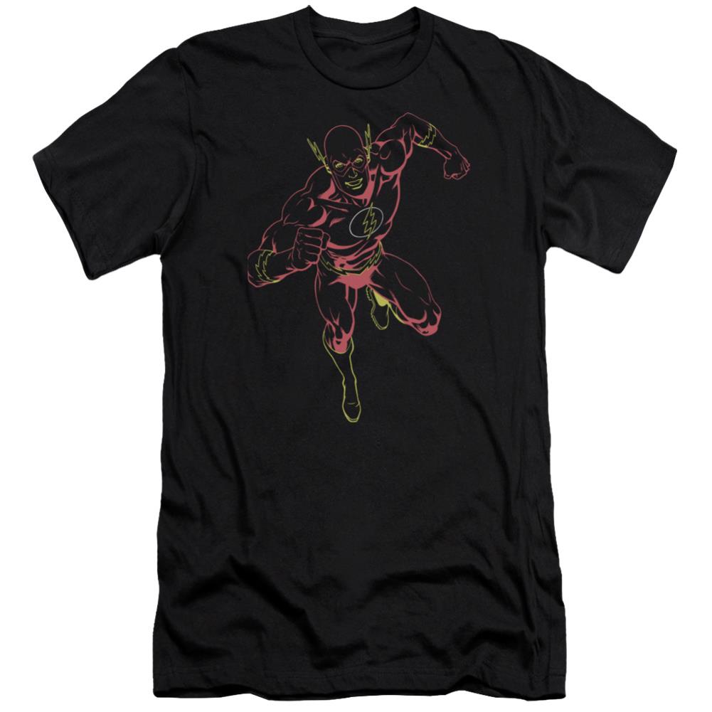 Justice League Of America Neon Flash Men's Ultra-Soft 30/1 Cotton Slim Short-Sleeve T-Shirt