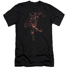 Justice League Of America Neon Flash Men's Ultra-Soft 30/1 Cotton Slim Short-Sleeve T-Shirt