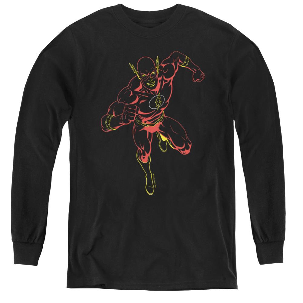 Justice League Of America Neon Flash Youth Long-Sleeve T-Shirt