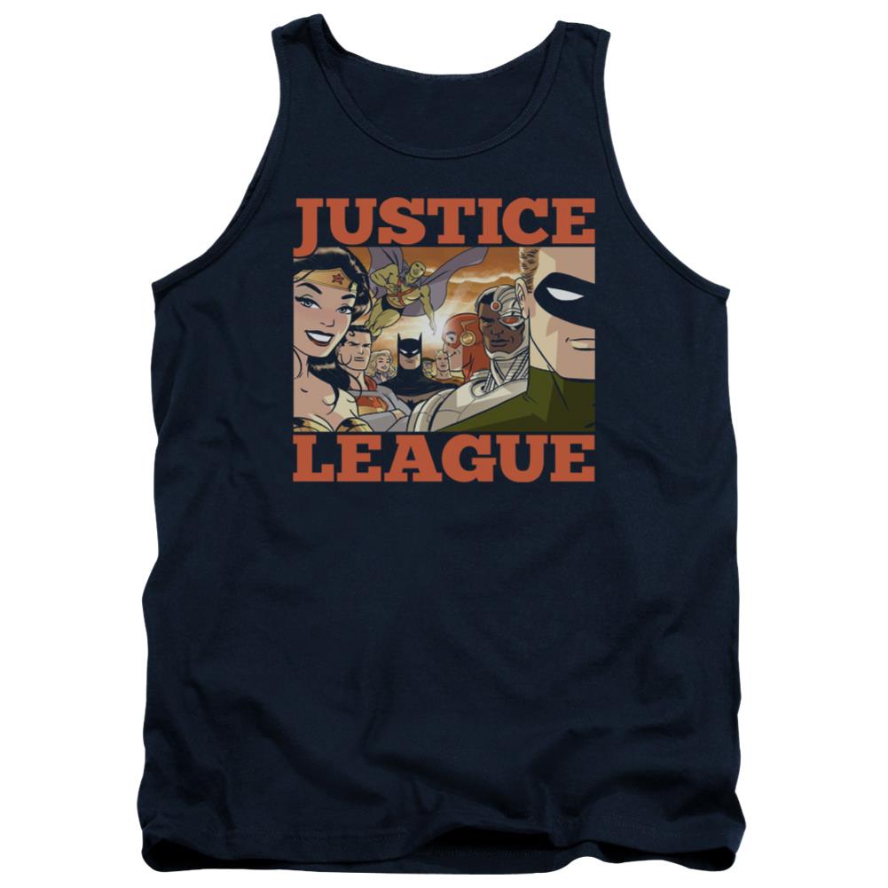 Justice League Of America New Dawn Group Men's 18/1 Cotton Tank Top