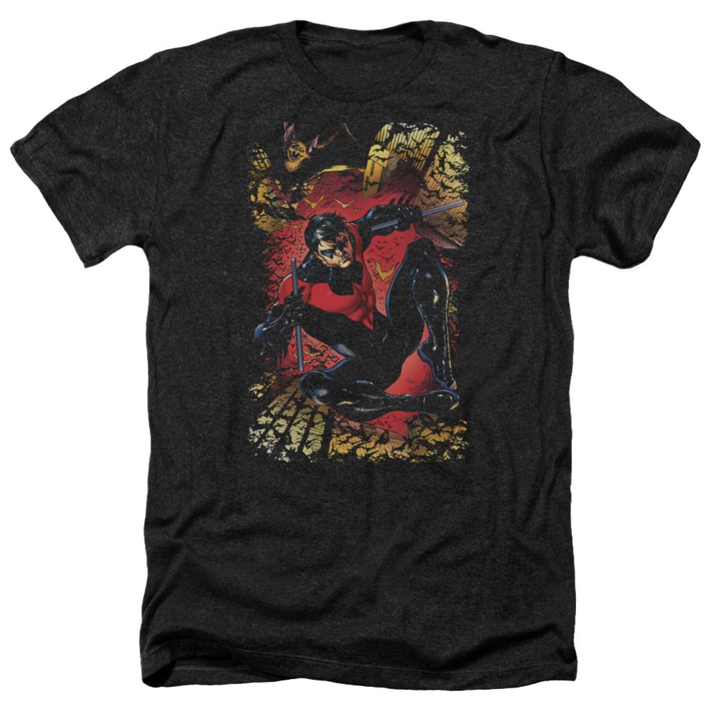 Justice League Of America Nightwing #1 Men's 30/1 Heather 60 40 Poly Short-Sleeve T-Shirt