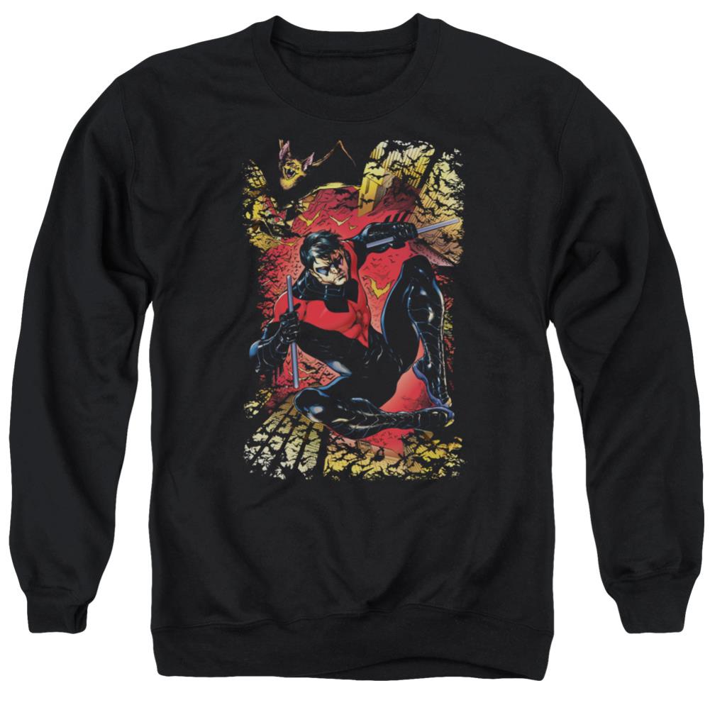 Justice League Of America Nightwing #1 Men's Crewneck 50 50 Poly Long-Sleeve T-Shirt