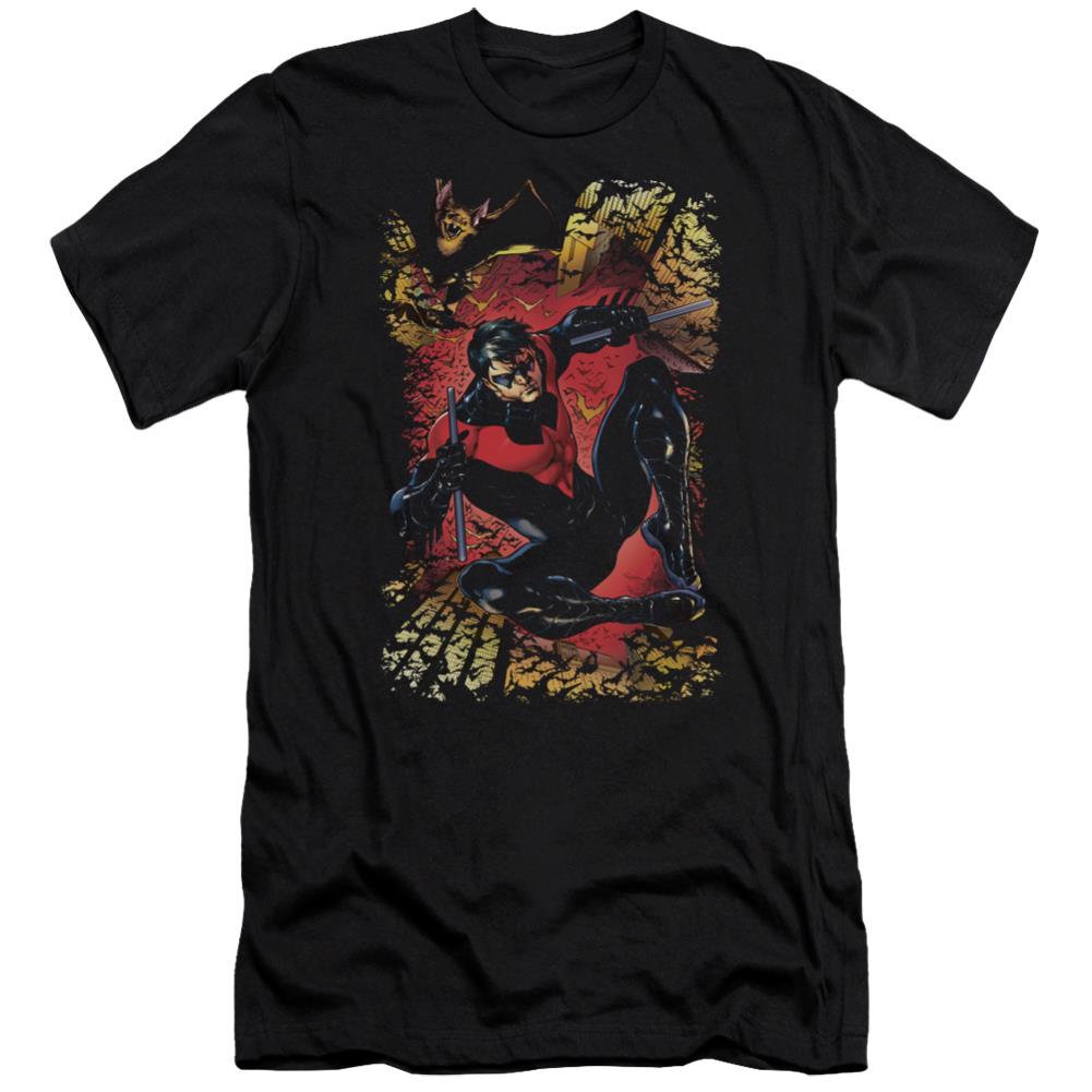 Justice League Of America Nightwing #1 Men's Ultra-Soft 30/1 Cotton Slim Short-Sleeve T-Shirt