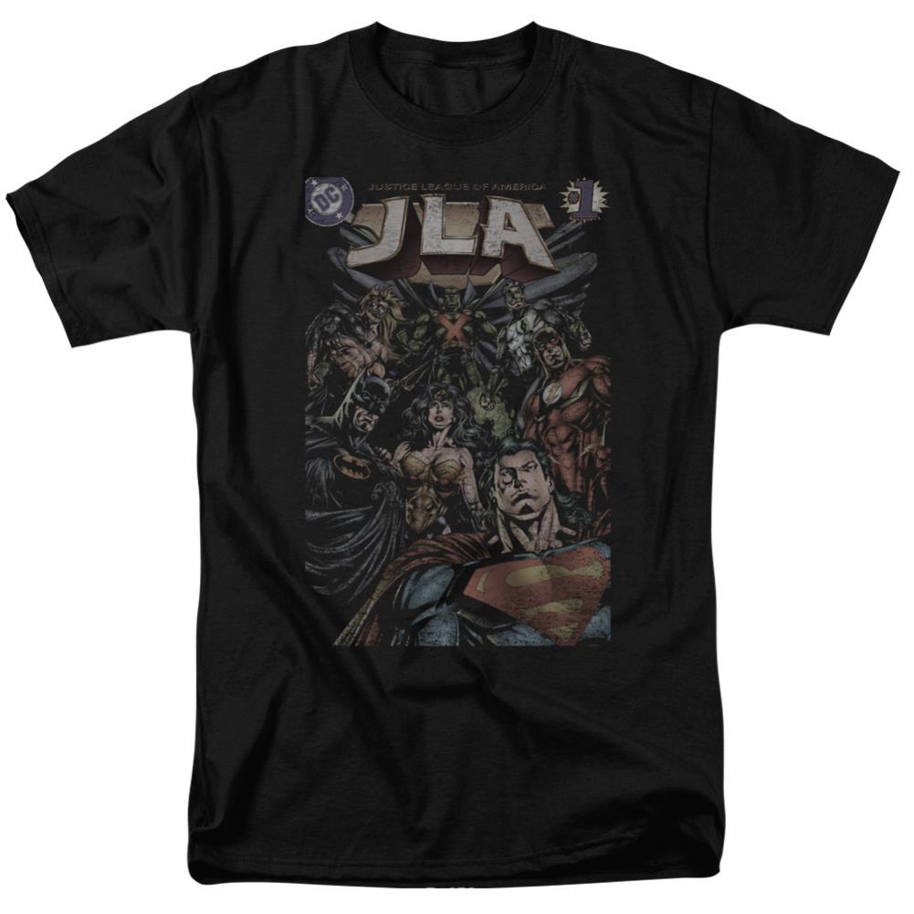 Justice League Of America #1 Cover Men's 18/1 Cotton Short-Sleeve T-Shirt