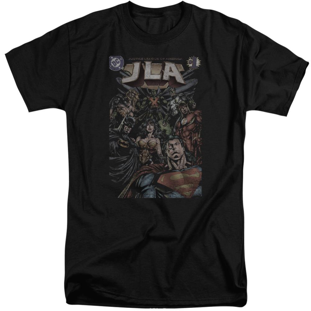 Justice League Of America #1 Cover Men's 18/1 Tall Cotton Short-Sleeve T-Shirt
