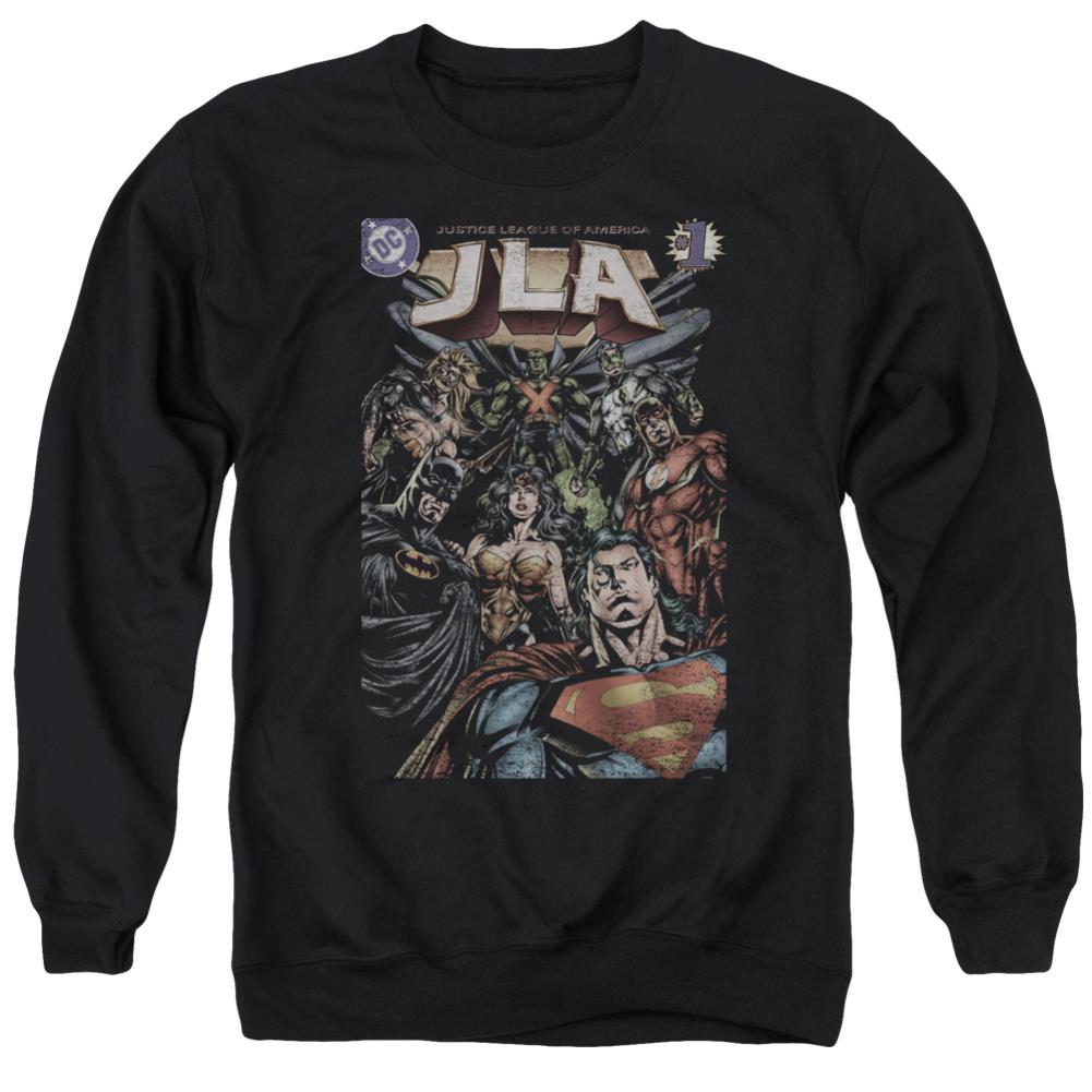Justice League Of America #1 Cover Men's Crewneck 50 50 Poly Long-Sleeve T-Shirt