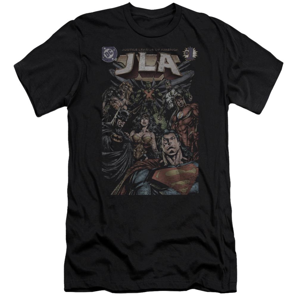 Justice League Of America #1 Cover Men's Ultra-Soft 30/1 Cotton Slim Short-Sleeve T-Shirt