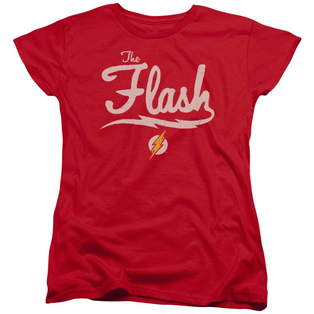 Justice League Of America Old School Flash Women's 18/1 Cotton Short-Sleeve T-Shirt