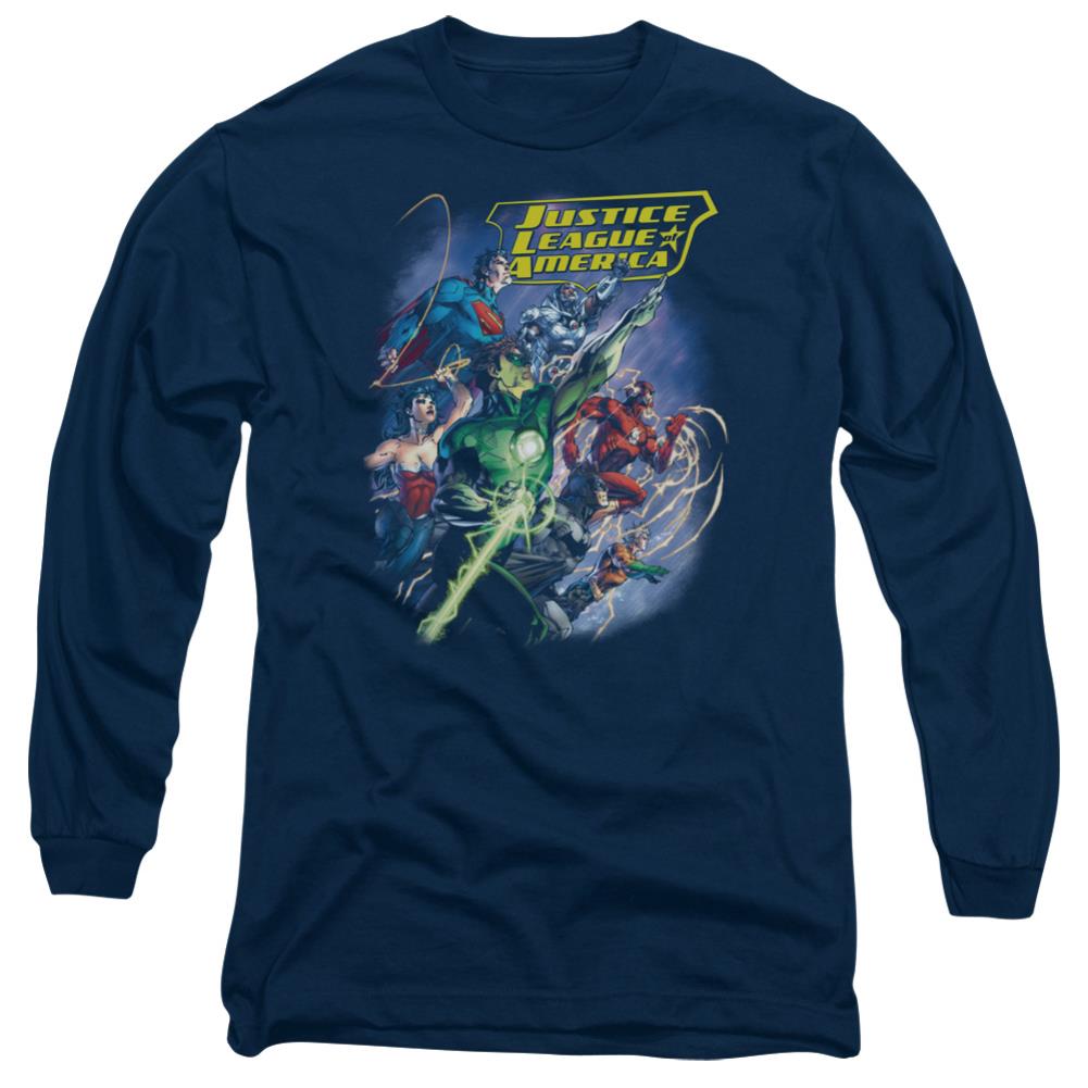 Justice League Of America Onward Men's 18/1 Cotton Long-Sleeve T-Shirt