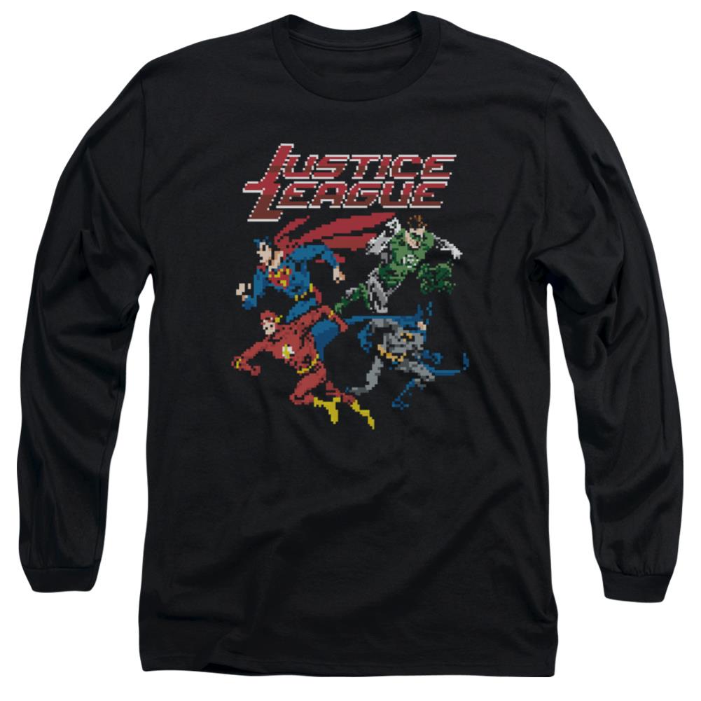 Justice League Of America Pixel League Men's 18/1 Cotton Long-Sleeve T-Shirt