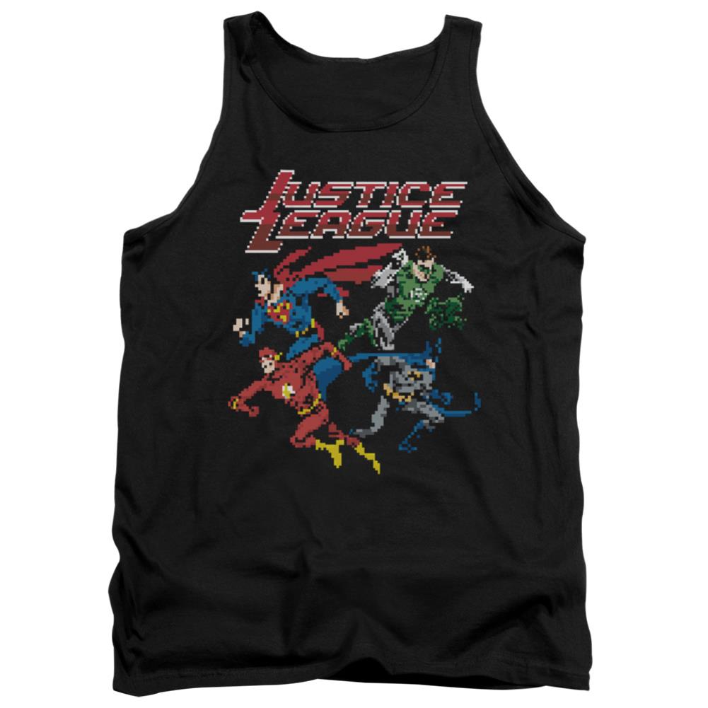 Justice League Of America Pixel League Men's 18/1 Cotton Tank Top