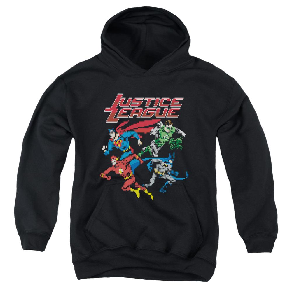 Justice League Of America Pixel League Youth Cotton Poly Pull-Over Hoodie