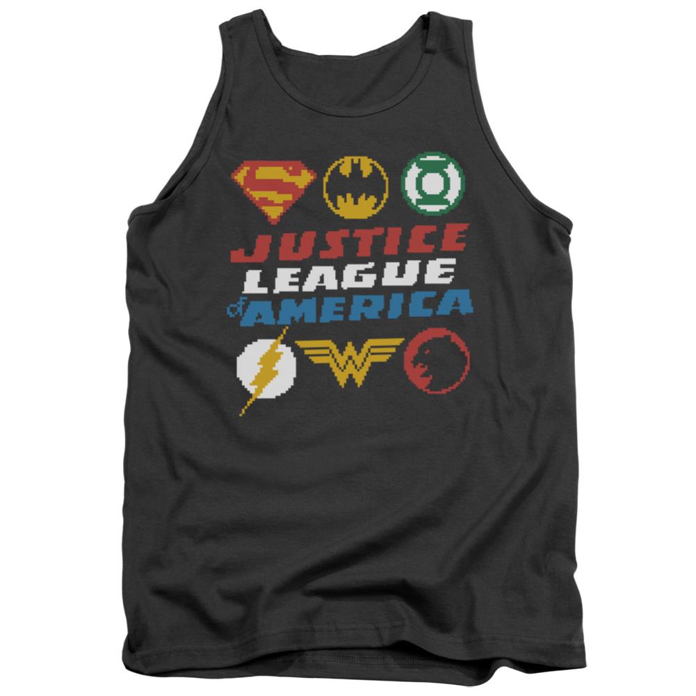 Justice League Of America Pixel Logos Men's 18/1 Cotton Tank Top