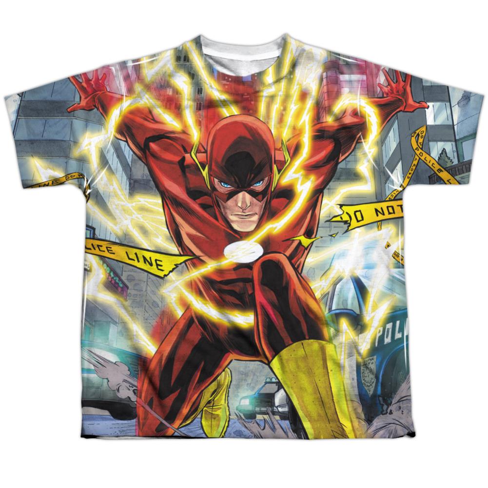 Justice League Of America Police Line Youth Regular Fit Poly Short-Sleeve T-Shirt