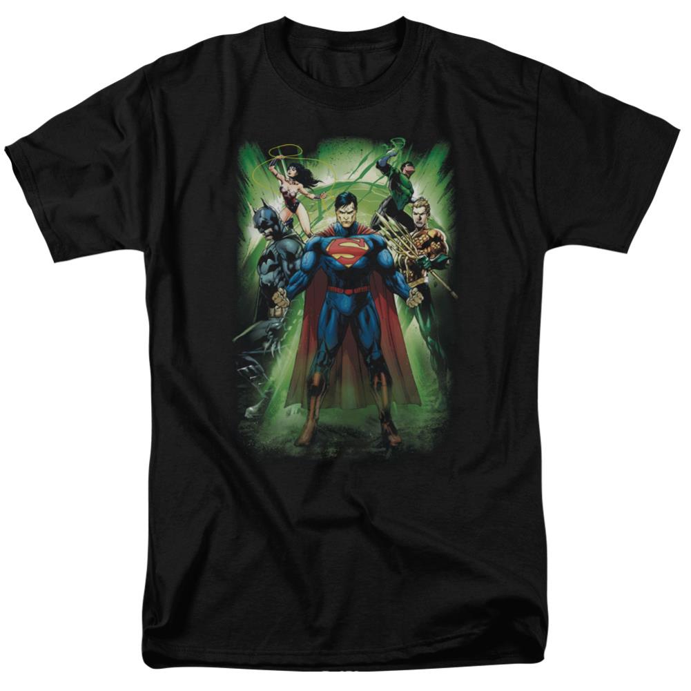 Justice League Of America Power Burst Men's 18/1 Cotton Short-Sleeve T-Shirt