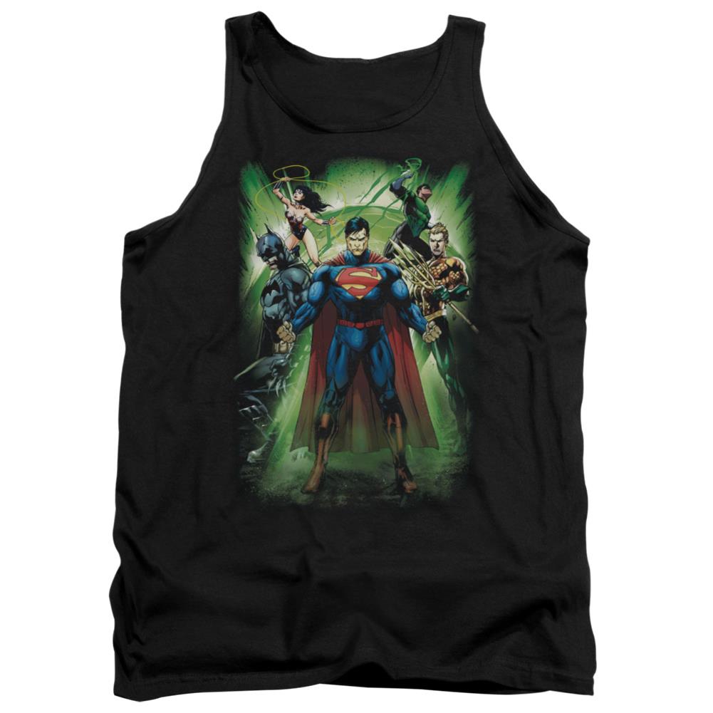 Justice League Of America Power Burst Men's 18/1 Cotton Tank Top