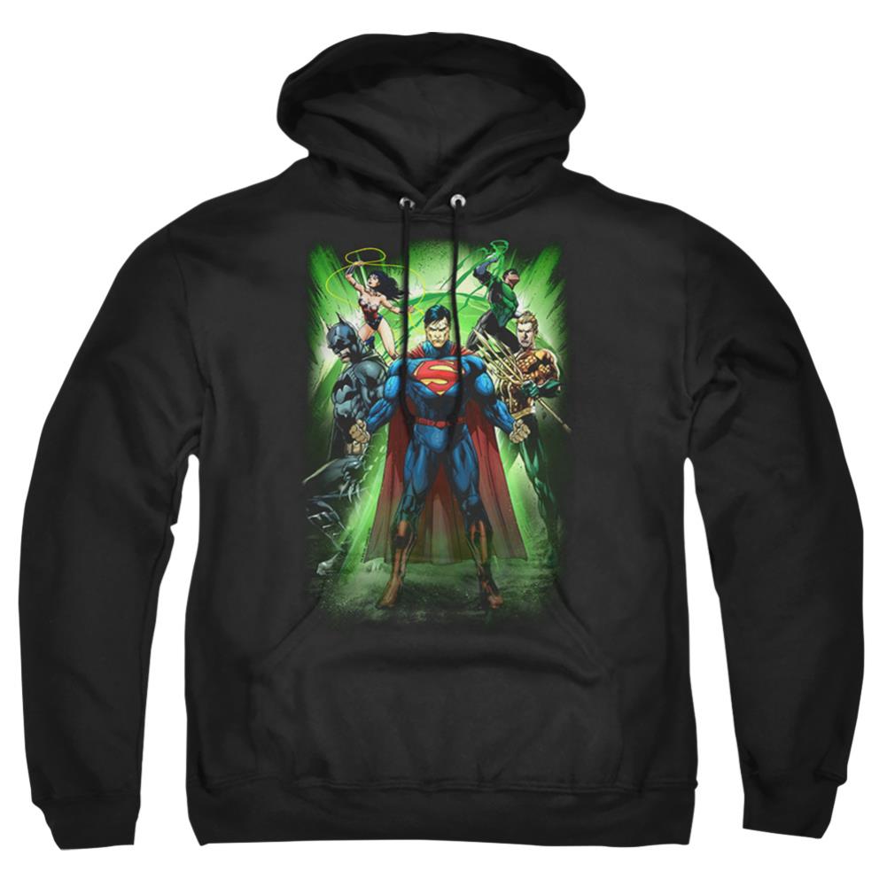 Justice League Of America Power Burst Men's Pull-Over 75 25 Poly Hoodie